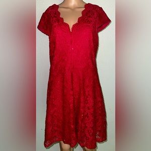 City Triangles short sleeve, Red sparkly dress. Juniors, Size 15